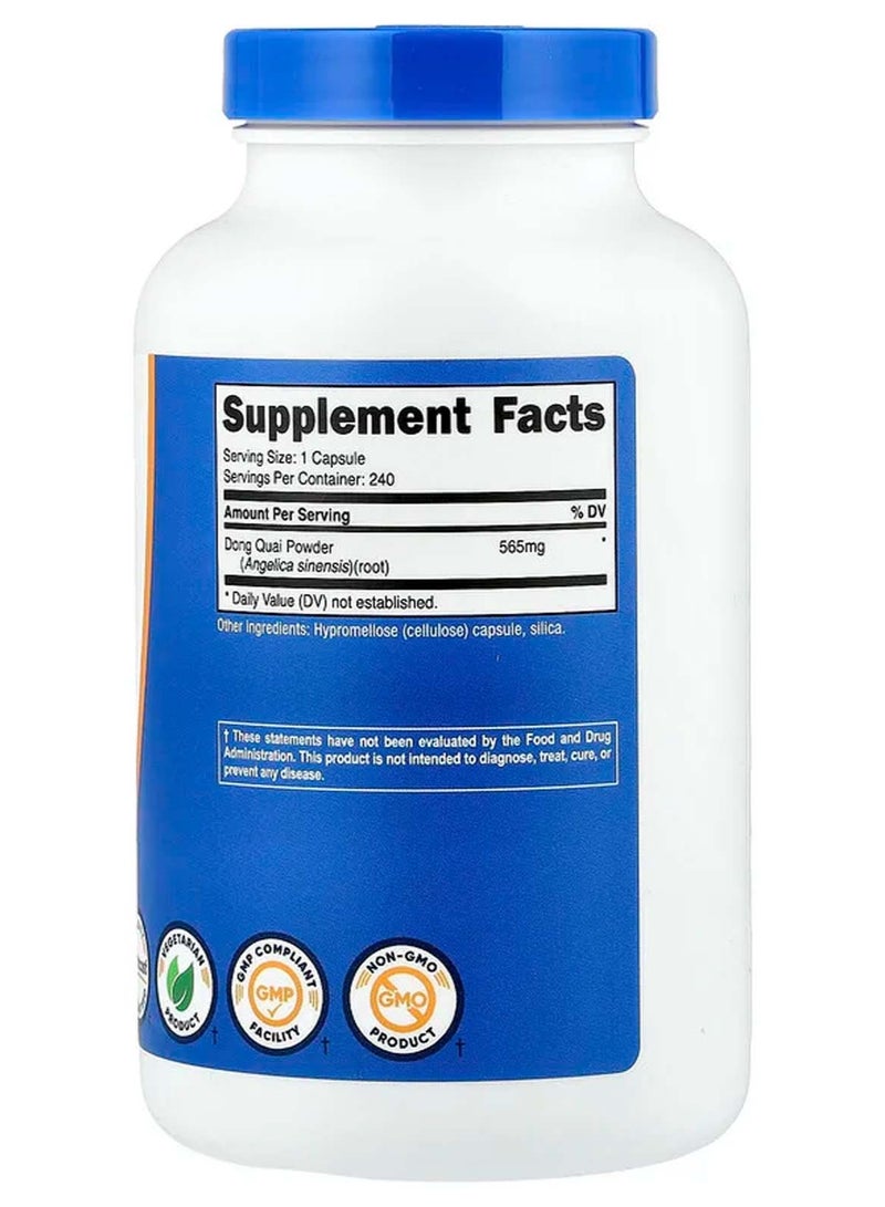 مكمل غذائي حشيشة الملاك الصينية ، 565 ملجم ، 240 كبسولة - Image 2